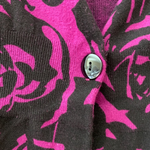 INC Petite Floral Bell Sleeve Purple Cardigan Med - Picture 4 of 7